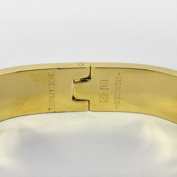 Authentic Hermès Clic Clac H Bracelet - Gold with Red Enamel, Size PM - Picture 6 of 6